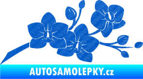 Samolepka Květina dekor 008 pravá orchidej 3D karbon modrý