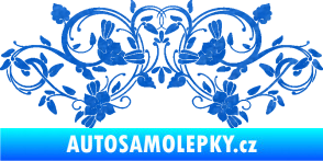 Samolepka Květina dekor 026 3D karbon modrý