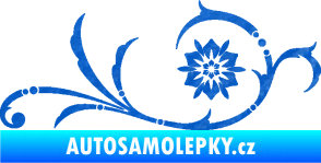 Samolepka Květina dekor 040 pravá 3D karbon modrý