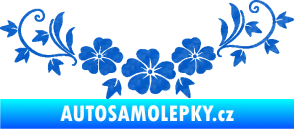 Samolepka Květina dekor 045 pravá ibišky 3D karbon modrý