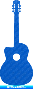 Samolepka Kytara akustická 3D karbon modrý