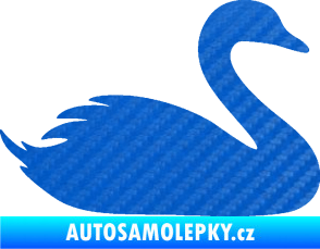 Samolepka Labuť 001 pravá 3D karbon modrý