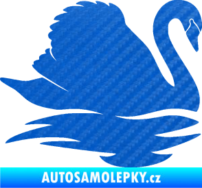 Samolepka Labuť 003 pravá 3D karbon modrý