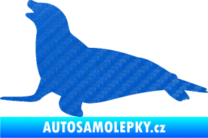 Samolepka Lachtan 002 levá 3D karbon modrý