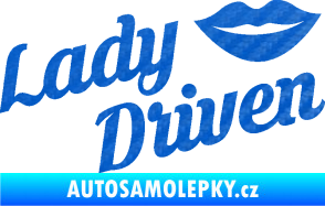 Samolepka Lady driven 002 nápis 3D karbon modrý