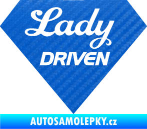 Samolepka Lady driven diamant 3D karbon modrý