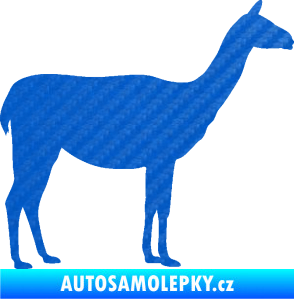 Samolepka Lama 001 pravá 3D karbon modrý