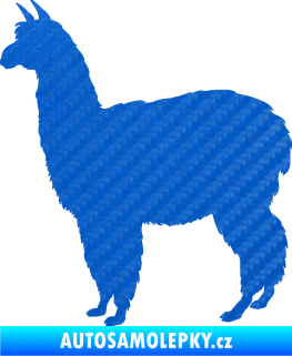 Samolepka Lama 002 levá alpaka 3D karbon modrý