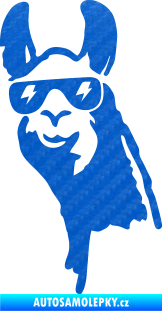 Samolepka Lama 003 levá 3D karbon modrý