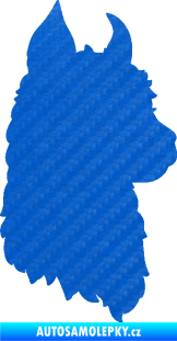 Samolepka Lama 006 pravá silueta 3D karbon modrý