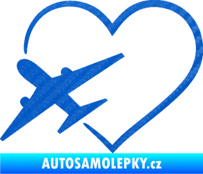 Samolepka Láska k létání 001 levá 3D karbon modrý