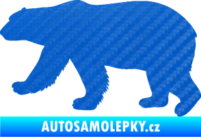 Samolepka Lední medvěd 002 levá 3D karbon modrý