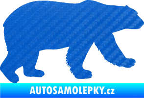Samolepka Lední medvěd 002 pravá 3D karbon modrý