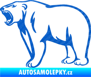 Samolepka Lední medvěd 003 levá 3D karbon modrý