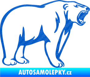 Samolepka Lední medvěd 003 pravá 3D karbon modrý