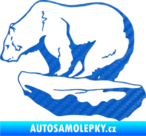 Samolepka Lední medvěd levá 3D karbon modrý