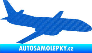 Samolepka Letadlo 004 pravá 3D karbon modrý