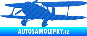 Samolepka Letadlo 006 levá 3D karbon modrý