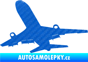 Samolepka Letadlo 007 levá 3D karbon modrý