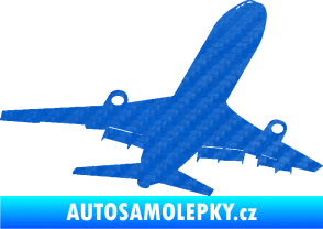 Samolepka Letadlo 007 pravá 3D karbon modrý