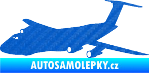 Samolepka Letadlo 008 levá 3D karbon modrý