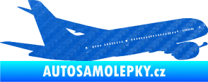 Samolepka Letadlo 009 pravá 3D karbon modrý
