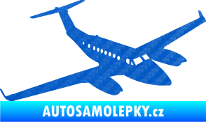 Samolepka Letadlo 010 pravá 3D karbon modrý