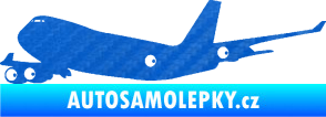 Samolepka Letadlo 012 levá 3D karbon modrý