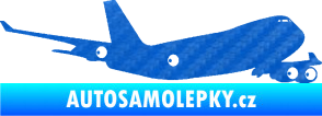 Samolepka Letadlo 012 pravá 3D karbon modrý