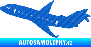 Samolepka Letadlo 013 levá 3D karbon modrý