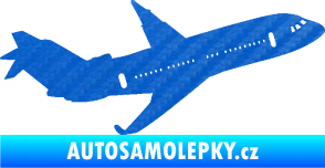 Samolepka Letadlo 013 pravá 3D karbon modrý