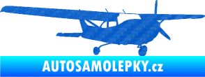 Samolepka Letadlo 014 pravá 3D karbon modrý