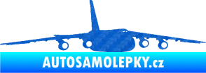 Samolepka Letadlo 015 pravá 3D karbon modrý