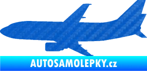 Samolepka Letadlo 019 levá Boeing 737 3D karbon modrý