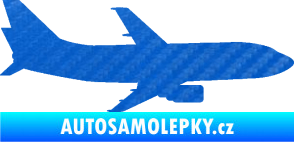Samolepka Letadlo 019 pravá Boeing 737 3D karbon modrý