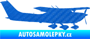 Samolepka Letadlo 021 pravá Cessna 182 3D karbon modrý