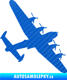 Samolepka Letadlo 022 pravá bombarder Lancaster 3D karbon modrý