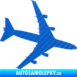 Samolepka letadlo 023 pravá Jumbo Jet 3D karbon modrý