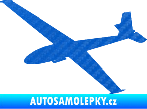 Samolepka Letadlo 025 levá kluzák 3D karbon modrý