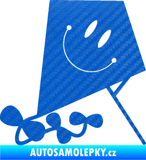 Samolepka Létající drak pravá 3D karbon modrý
