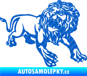 Samolepka Lev 006 pravá 3D karbon modrý