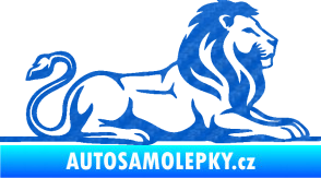 Samolepka Lev 010 pravá 3D karbon modrý