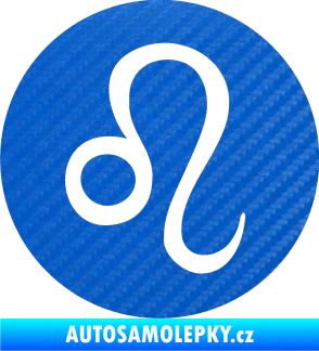 Samolepka Lev zvěrokruh 001 - horoskop 3D karbon modrý