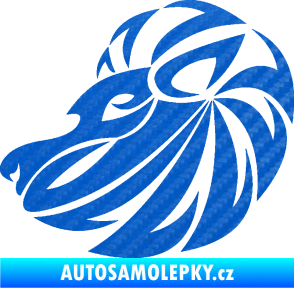 Samolepka Lev zvěrokruh 003 levá 3D karbon modrý