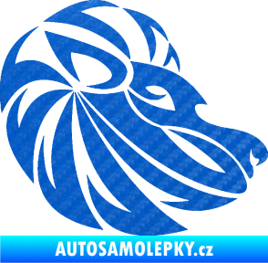 Samolepka Lev zvěrokruh 003 pravá 3D karbon modrý