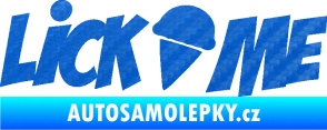 Samolepka Lick me nápis 3D karbon modrý