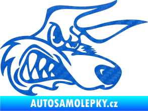 Samolepka Liška pravá 3D karbon modrý