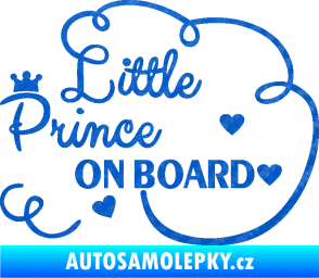 Samolepka Little prince on board nápis  3D karbon modrý