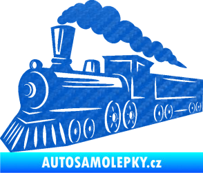 Samolepka Lokomotiva 003 levá 3D karbon modrý
