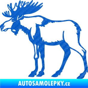 Samolepka Los 005 levá 3D karbon modrý